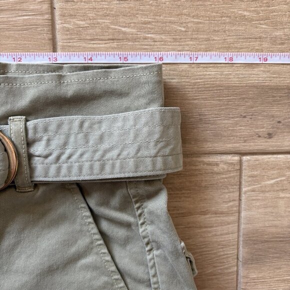 Frame Safari Belted Shorts Women's 27 Olive Green High Rise Utility Cuffed - Picture 8 of 10